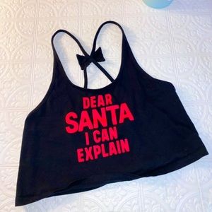 Victoria Secret Santa Christmas Crop Top Mini Shirt
